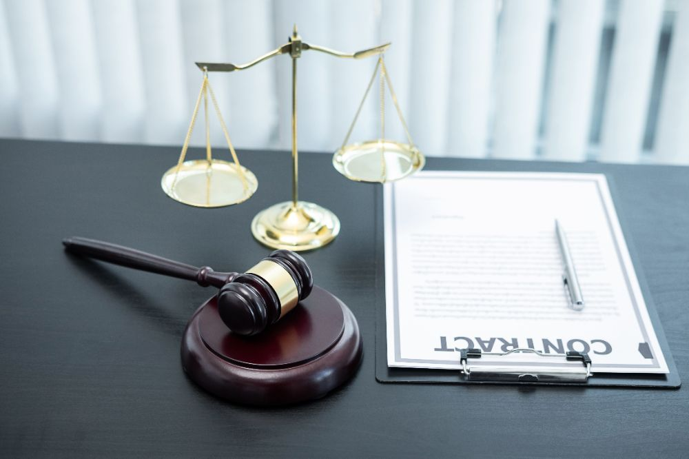 gavel next to a contract